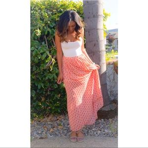 Colorful Pink and Orange Maxi Skirt